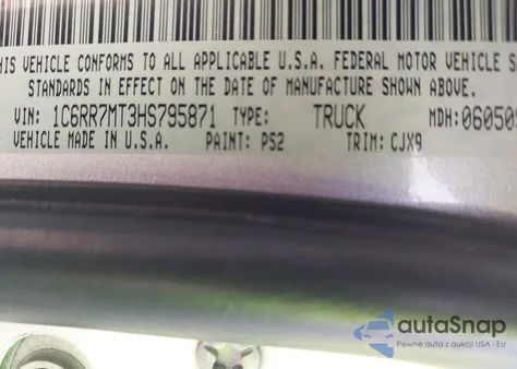 2017 Ram 1500 Night 4X4 5'7 Box from USA, damaged, VIN 1C6RR7MT3HS795871